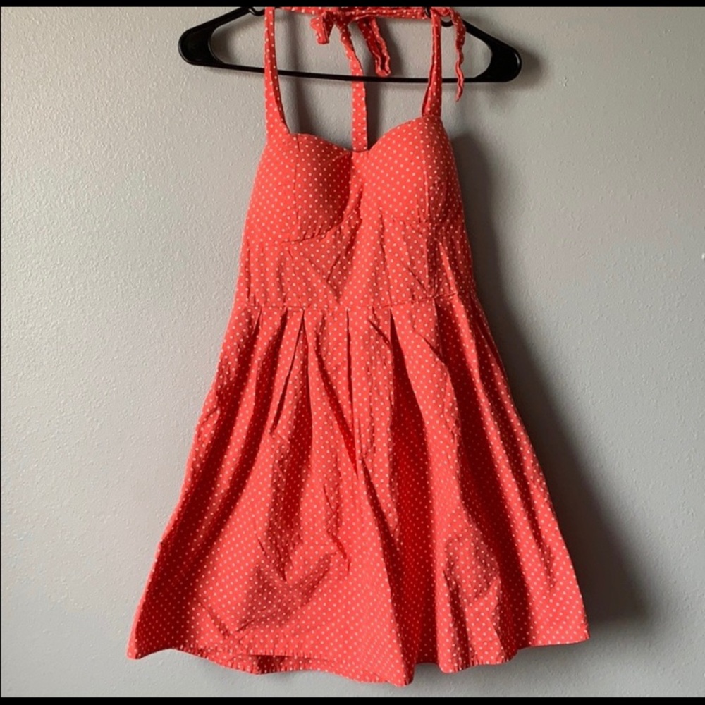 Pink Polka Dot Halter Dress